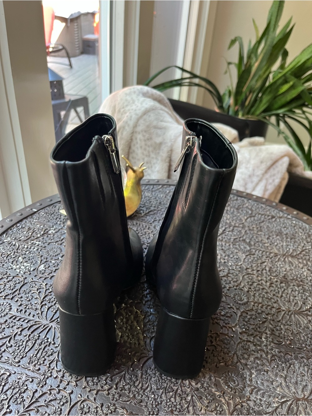NEW SAM EDELMAN SIGNATURE COLLECTION DONNA BLACK LEATHER BOOTIES 8 - Picture 10 of 13